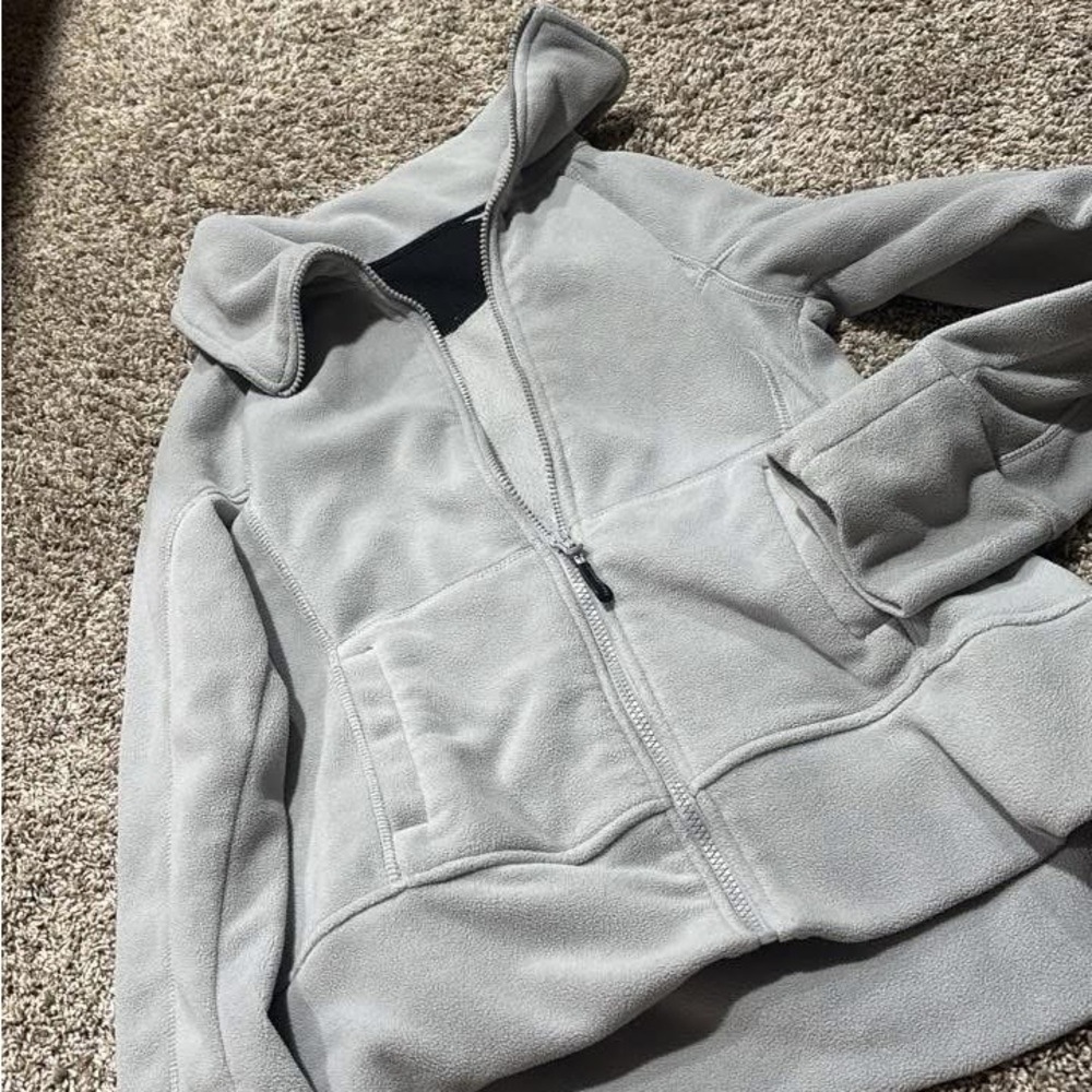 Gray Calvin Klein Zip-Up Fleece Jacket